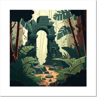 Ancient Ruins Hidden in a Jungle Posters and Art